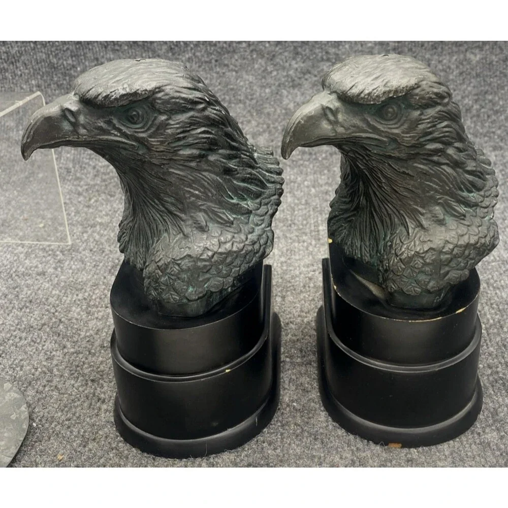 Vintage Eagle Head Bookends Pair San Pacific SP 7.5